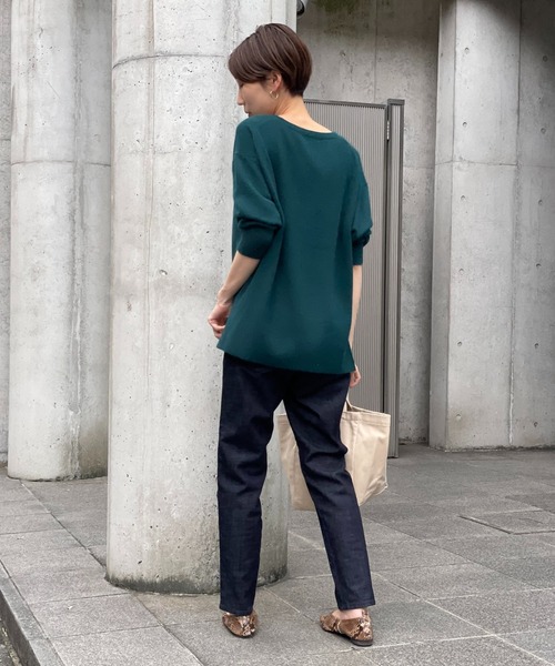 un dix cors（アンディコール）の「低身長/高身長サイズ有　イージーデニムテーパードパンツ（デニムパンツ・レディース・ブルー/ネイビー・34/36/38/40）」の11枚目の写真