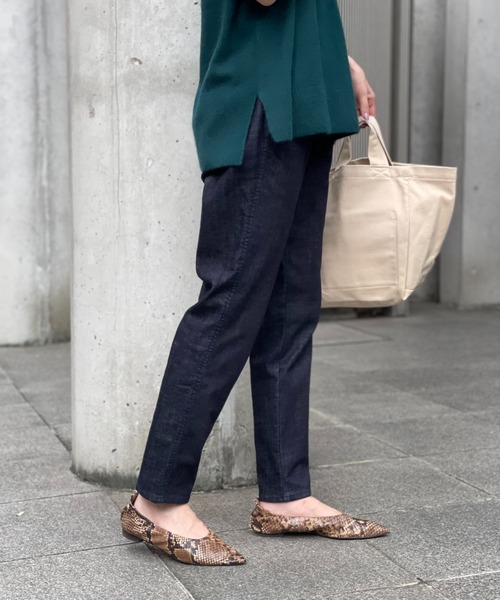 un dix cors（アンディコール）の「低身長/高身長サイズ有　イージーデニムテーパードパンツ（デニムパンツ・レディース・ブルー/ネイビー・34/36/38/40）」の7枚目の写真