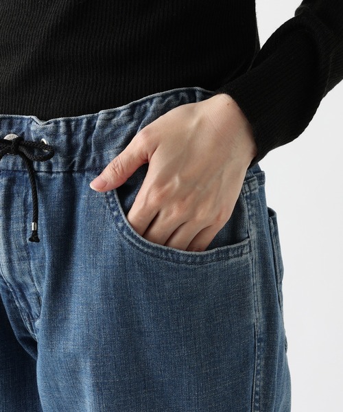 un dix cors（アンディコール）の「低身長/高身長サイズ有　イージーデニムテーパードパンツ（デニムパンツ・レディース・ブルー/ネイビー・34/36/38/40）」の19枚目の写真