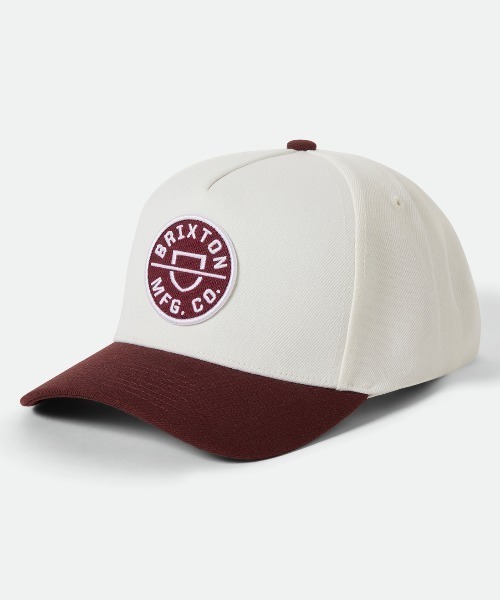 BRIXTON(ブリクストン)の「BRIXTON/ブリクストン キャップ CREST C MP サークルロゴ スナップバック 11001(キャップ・メンズ・ブラック系その他/カーキ/カーキ系/ホワイト×グレー/チャコールグレー×ブラック/ブラック/ブルー/ベージュ/ブラウン/ホワイト×レッド/ホワイト×ネイビー/ライトグレー/ホワイト×ブラック・FREE)」の1枚目の写真
