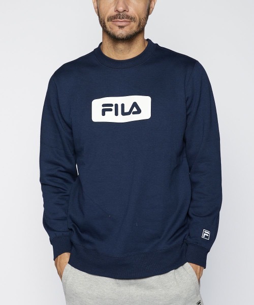 FILA(フィラ)の「【FILA / フィラ】フロントボックスロゴスウェット / トレーナー /ユニセックス(スウェット・メンズ・ベージュ/ブラック/ネイビー・LARGE/X-LARGE/MEDIUM)」の1枚目の写真
