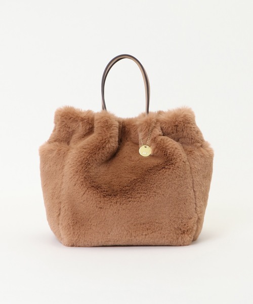 ikka（イッカ）の「エコファー2WAY Wポケットトートバッグ（ショルダーバッグ・レディース・オフホワイト/ブラウン/ピンク/ダークグリーン・FREE）」の17枚目の写真