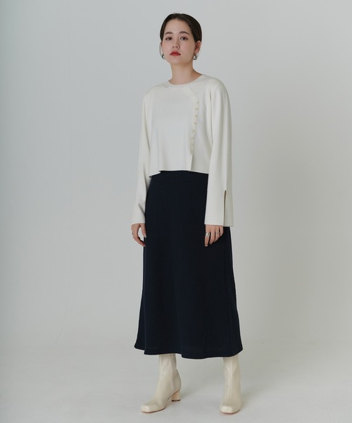 TINA：JOJUN（ティーナジョジュン）の「飾り釦付き ニット TINA：JOJUN（ニット/セーター・レディース・アイボリー/マスタード/ミント・M）」の6枚目の写真