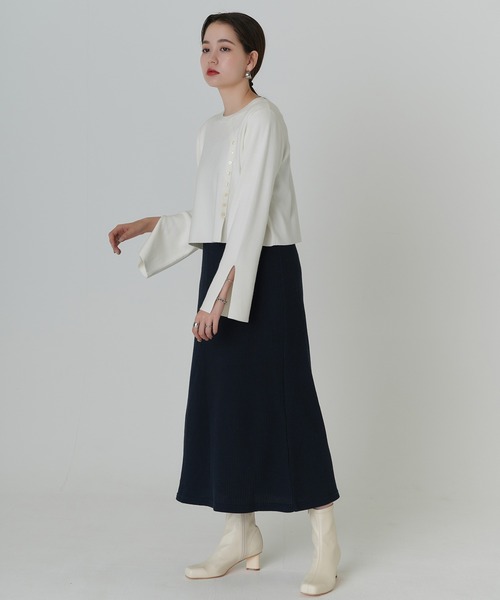 TINA：JOJUN（ティーナジョジュン）の「飾り釦付き ニット TINA：JOJUN（ニット/セーター・レディース・アイボリー/マスタード/ミント・M）」の9枚目の写真