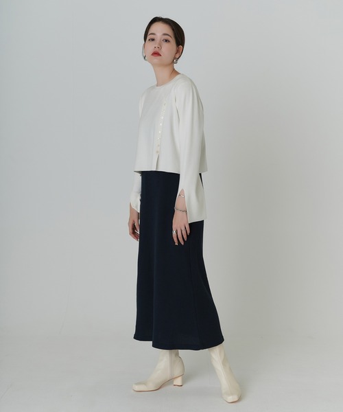 TINA：JOJUN（ティーナジョジュン）の「飾り釦付き ニット TINA：JOJUN（ニット/セーター・レディース・アイボリー/マスタード/ミント・M）」の10枚目の写真