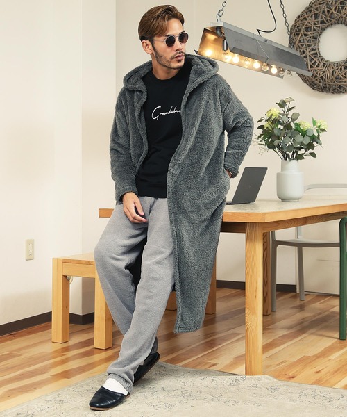jiggys shop(ジギーズショップ)の「【着る毛布】 ボアフード ルームウエア コーディガン (男女兼用)(ルームウェア/パジャマ・メンズ・ブラウン系その他/ネイビー/モカ/ブラック/チャコールグレー・FREE)」の21枚目の写真