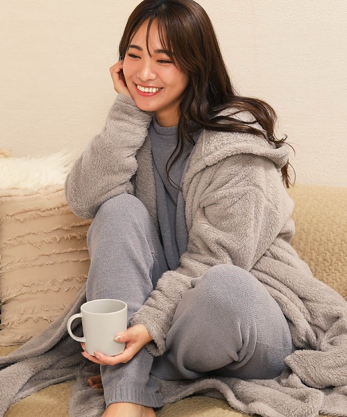 jiggys shop(ジギーズショップ)の「【着る毛布】 ボアフード ルームウエア コーディガン (男女兼用)(ルームウェア/パジャマ・メンズ・ブラウン系その他/ネイビー/モカ/ブラック/チャコールグレー・FREE)」の17枚目の写真