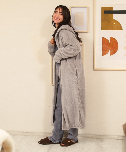 jiggys shop(ジギーズショップ)の「【着る毛布】 ボアフード ルームウエア コーディガン (男女兼用)(ルームウェア/パジャマ・メンズ・ブラウン系その他/ネイビー/モカ/ブラック/チャコールグレー・FREE)」の16枚目の写真