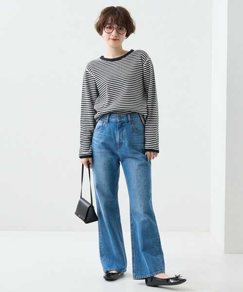 FREAK'S STORE（フリークスストア）の「ハニカムボーダーロンＴ（Tシャツ/カットソー・レディース・グリーン/ブラック/レッド/イエロー・ﾌﾘ-）」の19枚目の写真