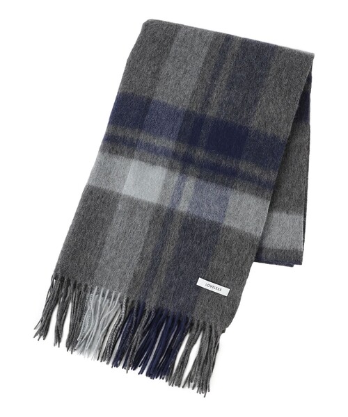 LOVELESS（ラブレス）の「ウールチェックマフラー（マフラー・レディース・ホワイト系その他/グレー系その他/レッド系その他3・FREE）」の5枚目の写真