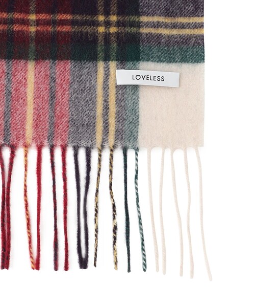 LOVELESS（ラブレス）の「ウールチェックマフラー（マフラー・レディース・ホワイト系その他/グレー系その他/レッド系その他3・FREE）」の8枚目の写真