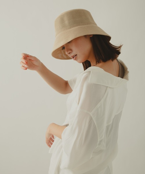 COLOR TOKYO ACCESSORIES(カラートウキョウアクセサリー)の「ストロー素材荒目チューリップハット(ハット・レディース・ホワイト/ブラック/ベージュ/ブラウン・FREE)」の10枚目の写真