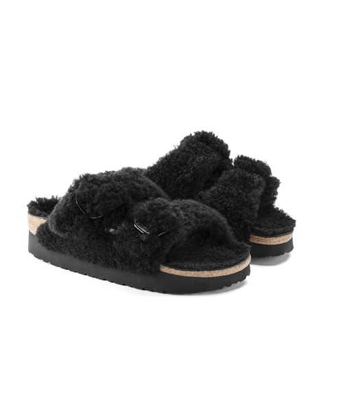 SLOBE IENA（スローブイエナ）の「【BIRKEN STOCK】Papillio Big Buckle Teddy Aサンダル◆（スリッポン・レディース・ブラック/アイボリー・35/38/37/36）」の7枚目の写真