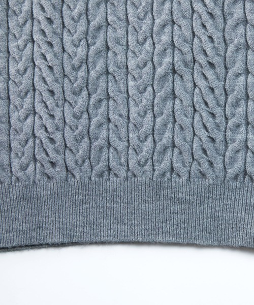 SAISON DE PAPILLON(セゾンドパピヨン)の「ケーブル編みVネックニットワンピース(ワンピース・レディース・ベージュ/アイボリー/グレー・S/L/M)」の17枚目の写真