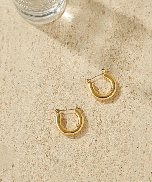 CITEN（シテン）の「＜CITEN（シテン）＞ぷっくり フープピアス（ピアス（両耳用）・レディース・ゴールド/シルバー・FREE）」の2枚目の写真