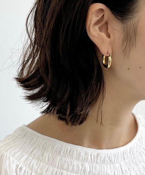 CITEN（シテン）の「＜CITEN（シテン）＞ぷっくり フープピアス（ピアス（両耳用）・レディース・ゴールド/シルバー・FREE）」の10枚目の写真