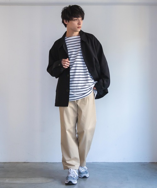 WEGO（ウィゴー）の「WEGO/タックテーパードチノパンツ（チノパンツ・メンズ・ベージュ/ブラック・MEDIUM/LARGE）」の4枚目の写真