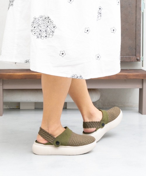 Gomu 56（ゴムゴム）の「☆洗えて清潔☆厚底2WAYクロッグサンダル（サンダル・レディース・ブラック/ベージュ/カーキ・LL/S/M/L）」の12枚目の写真