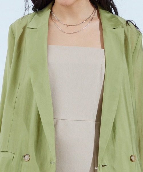 Pierrot（ピエロ）の「シアーオーバーサイズジャケット（テーラードジャケット・レディース・グリーン系その他/キャメル/グレイッシュブルー・M/L）」の19枚目の写真