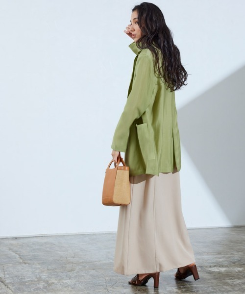 Pierrot（ピエロ）の「シアーオーバーサイズジャケット（テーラードジャケット・レディース・グリーン系その他/キャメル/グレイッシュブルー・M/L）」の6枚目の写真