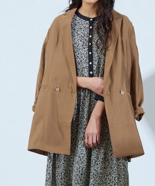 Pierrot（ピエロ）の「シアーオーバーサイズジャケット（テーラードジャケット・レディース・グリーン系その他/キャメル/グレイッシュブルー・M/L）」の8枚目の写真