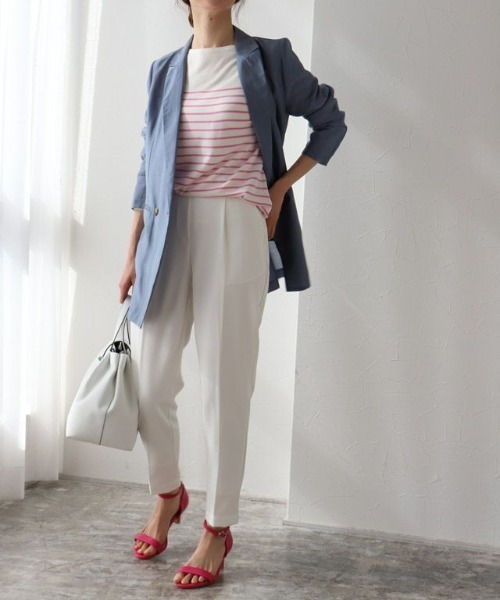 Pierrot（ピエロ）の「シアーオーバーサイズジャケット（テーラードジャケット・レディース・グリーン系その他/キャメル/グレイッシュブルー・M/L）」の22枚目の写真