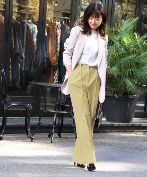 Pierrot（ピエロ）の「[プレスコラボ]ベルトスラックスパンツ（その他パンツ・レディース・ブラック/パープル系その他/イエロー・M/L/PM）」の10枚目の写真