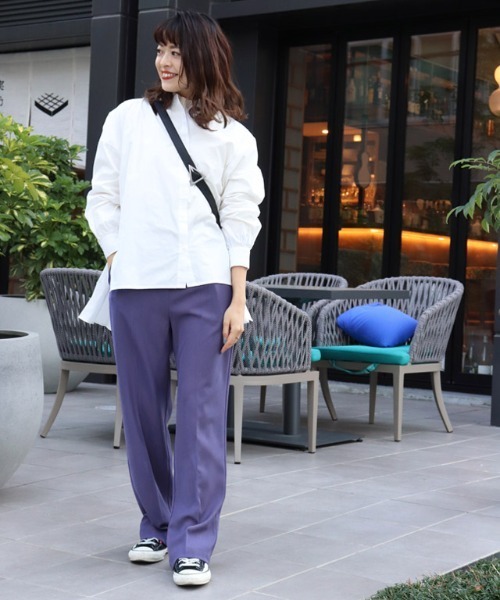 Pierrot（ピエロ）の「[プレスコラボ]ベルトスラックスパンツ（その他パンツ・レディース・ブラック/パープル系その他/イエロー・M/L/PM）」の7枚目の写真