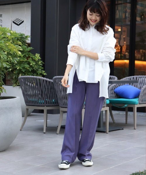 Pierrot（ピエロ）の「[プレスコラボ]ベルトスラックスパンツ（その他パンツ・レディース・ブラック/パープル系その他/イエロー・M/L/PM）」の17枚目の写真