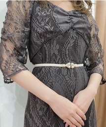 Cupid Heart | 【Cupid Heart】結婚式ベルト　パール×ビジュー細ベルト(ベルト)