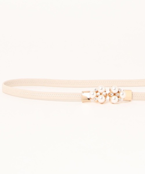 Cupid Heart（キューピッドハート）の「【Cupid Heart】結婚式ベルト　パール×ビジュー細ベルト（ベルト・レディース・ブラック/ベージュ・MEDIUM）」の12枚目の写真