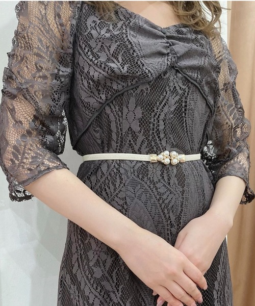 Cupid Heart（キューピッドハート）の「【Cupid Heart】結婚式ベルト　パール×ビジュー細ベルト（ベルト・レディース・ブラック/ベージュ・MEDIUM）」の13枚目の写真