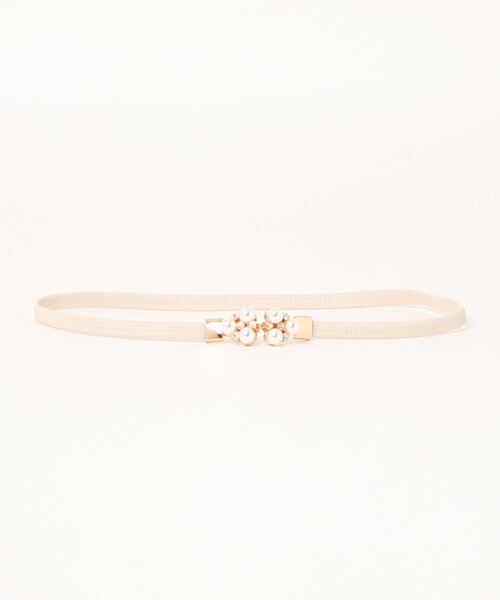 Cupid Heart（キューピッドハート）の「【Cupid Heart】結婚式ベルト　パール×ビジュー細ベルト（ベルト・レディース・ブラック/ベージュ・MEDIUM）」の14枚目の写真