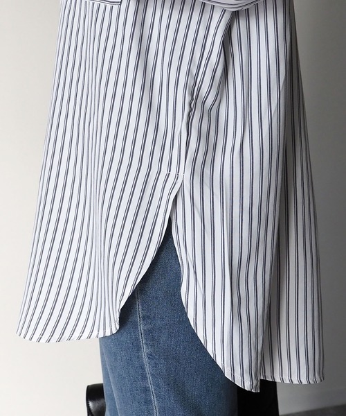 Riberry（リベリー）の「ポケット付きルーズシャツ（シャツ/ブラウス・レディース・グレー/ラベンダー・MEDIUM）」の5枚目の写真