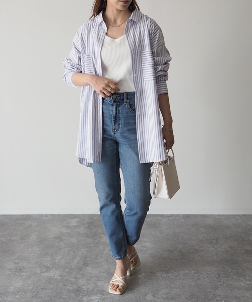 Riberry（リベリー）の「ポケット付きルーズシャツ（シャツ/ブラウス・レディース・グレー/ラベンダー・MEDIUM）」の10枚目の写真