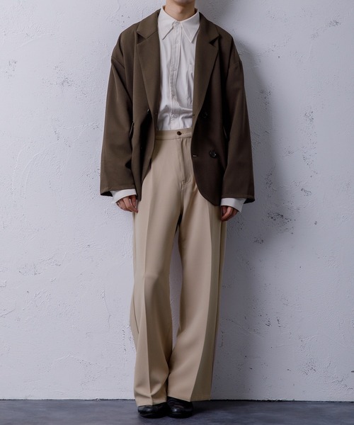 Adoon plain（アドーンプレーン）の「【Adoon plain】ビッグカラーシャツ（シャツ/ブラウス・メンズ・グレー/アイボリー・MEDIUM/LARGE）」の18枚目の写真