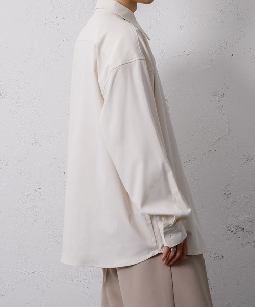 Adoon plain（アドーンプレーン）の「【Adoon plain】ビッグカラーシャツ（シャツ/ブラウス・メンズ・グレー/アイボリー・MEDIUM/LARGE）」の19枚目の写真