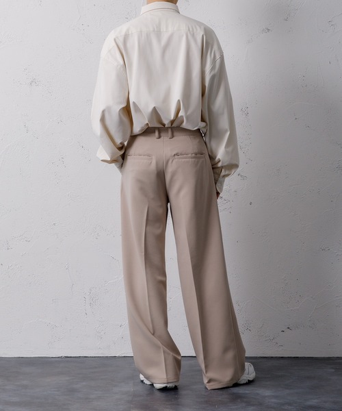 Adoon plain（アドーンプレーン）の「【Adoon plain】ビッグカラーシャツ（シャツ/ブラウス・メンズ・グレー/アイボリー・MEDIUM/LARGE）」の6枚目の写真