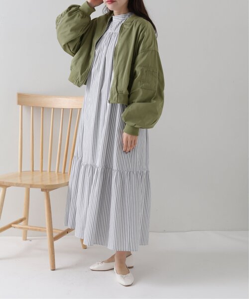 RAY CASSIN（レイカズン）の「コンパクトMA-1ブルゾン（MA-1・レディース・カーキ/キナリ/ブラック・FREE）」の13枚目の写真