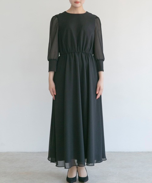 URBAN RESEARCH ROSSO（アーバンリサーチロッソ）の「kaene　楊柳シフォンワンンピース（ワンピース・レディース・グレー/ブラック・38）」の10枚目の写真