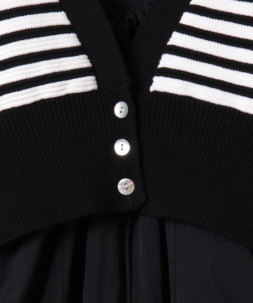 ADAM ET ROPE'（アダムエロペ）の「【一部直営店舗・WEB限定】キャミワンピースコンビ2WAYニットカーディガン（ワンピース・レディース・ブラック/キナリ・FREE）」の16枚目の写真