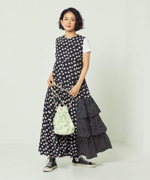 Freada アシメティアードワンピース 花柄 Freak’s Store Freada アシメティアードワンピース 花柄 Freak's Store - メルカリ