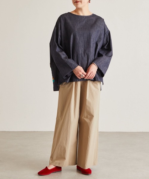 BEARDSLEY（ビアズリー）の「2サイズ展開 コットンイージーパンツ（その他パンツ・レディース・ベージュ/ブラック・1/0）」の9枚目の写真