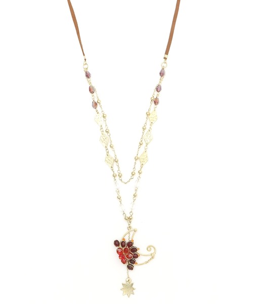 チャイハネ（チャイハネ）の「【チャイハネ】トルラムーンネックレス（ネックレス・レディース・ブラック/レッド/オレンジ/グリーン・FREE）」の4枚目の写真