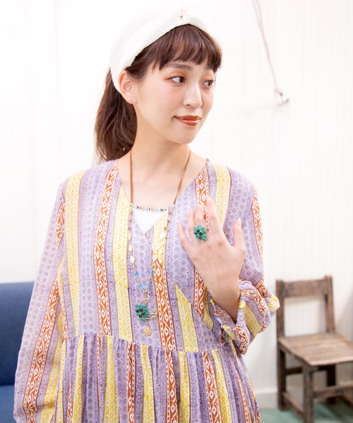 チャイハネ（チャイハネ）の「【チャイハネ】トルラムーンネックレス（ネックレス・レディース・ブラック/レッド/オレンジ/グリーン・FREE）」の6枚目の写真