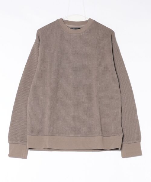 Bling Leads(ブリングリーズ)の「★Bling Leads★ ワッフル クルーネックカットソー(Tシャツ/カットソー・レディース・モカ/グレイッシュベージュ・LARGE/MEDIUM)」の1枚目の写真