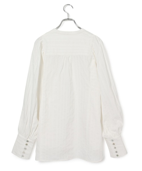 ADAM ET ROPE'（アダムエロペ）の「【アウトレット店舗・WEB限定】フロントボタンパフスリーブブラウス（シャツ/ブラウス・レディース・ホワイト/サックスブルー・FREE）」の5枚目の写真