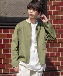 GLOSTER | 【GLOSTER/グロスター】ショート丈ノーカラーブルゾン(ブルゾン)