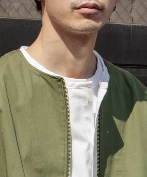 GLOSTER(グロスター)の「【GLOSTER/グロスター】ショート丈ノーカラーブルゾン(ブルゾン・メンズ・オリーブ/ネイビー・MEDIUM/LARGE)」の17枚目の写真