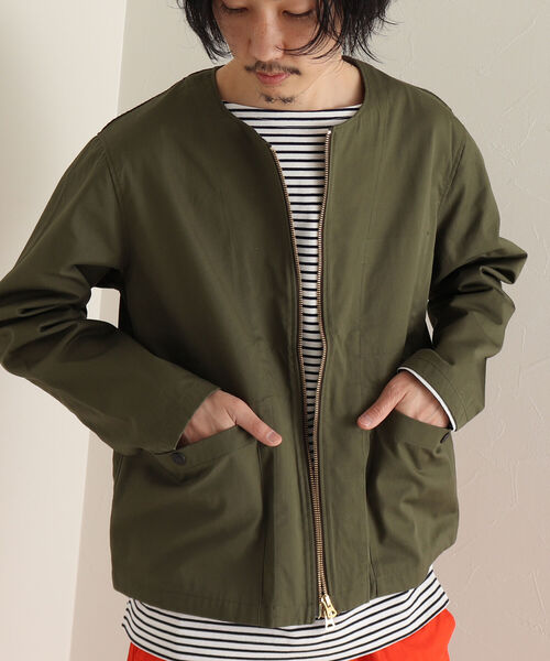 GLOSTER(グロスター)の「【GLOSTER/グロスター】ショート丈ノーカラーブルゾン(ブルゾン・メンズ・オリーブ/ネイビー・MEDIUM/LARGE)」の20枚目の写真